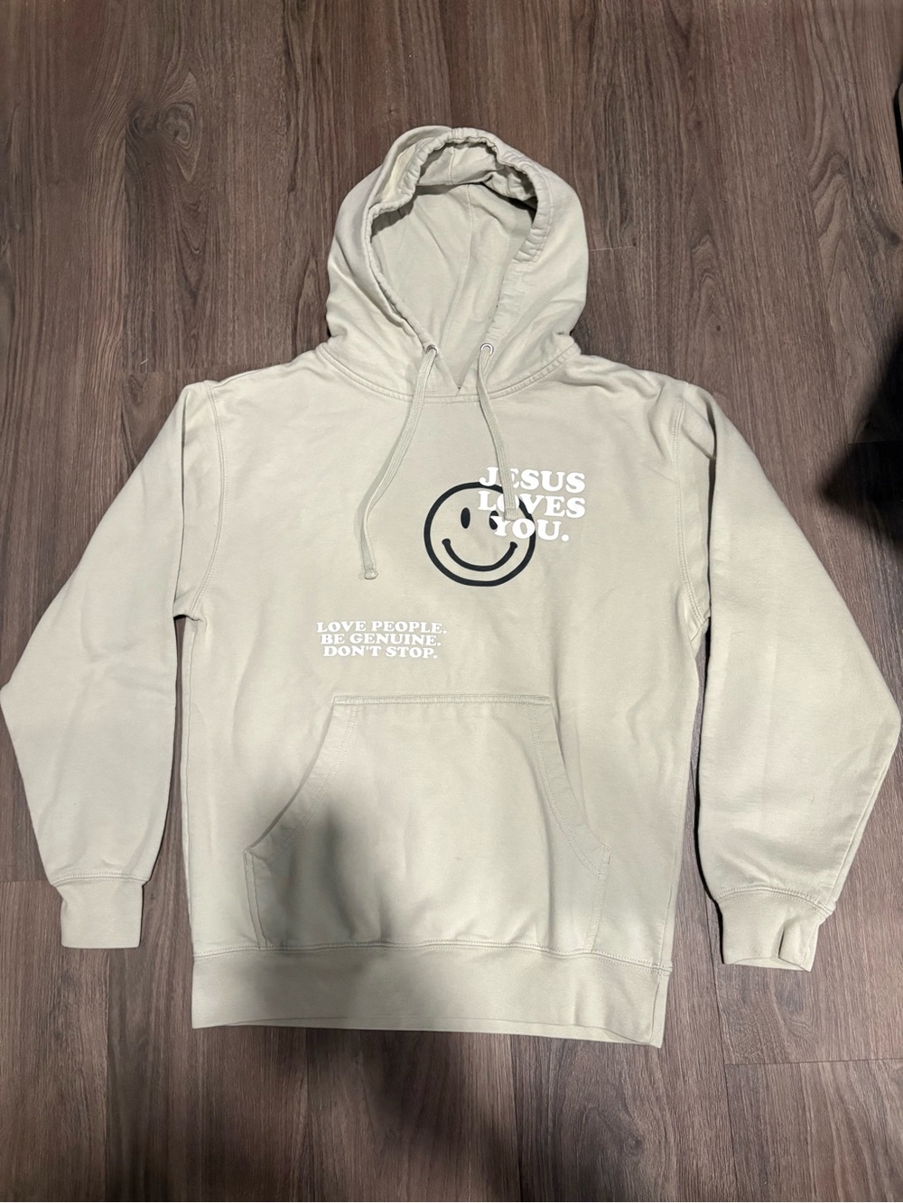 Light Green Graphic Pullover Hoodie - "Jesus Loves You"